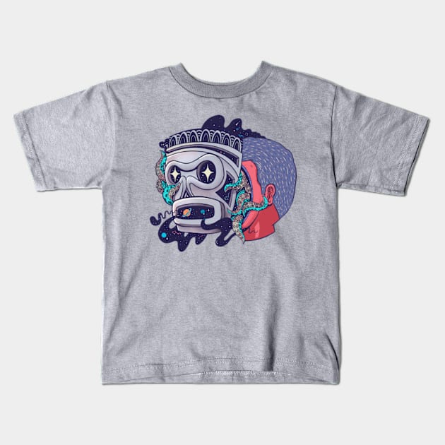 cosmic taino mask Kids T-Shirt by Madkobra